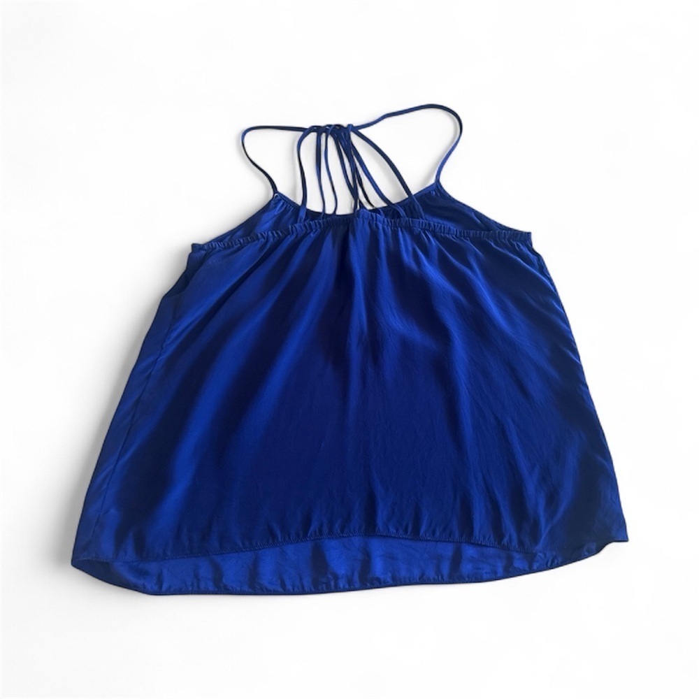Womens Top Cami Dusk 100% Silk Navy Royal Blue Check The Measurements Lightweigh